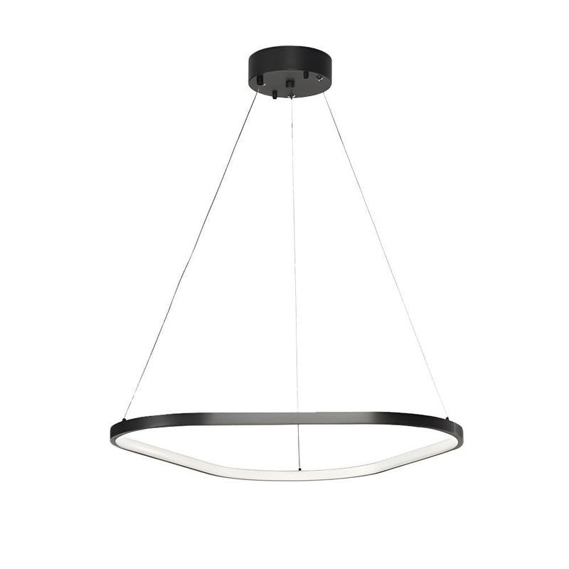 Modern Black Triangle Ring Chandelier - 1/2/3-Light Options for Stylish Home Lighting