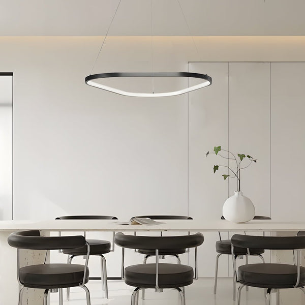 Modern Black Triangle Ring Chandelier - 1/2/3-Light Options for Stylish Home Lighting