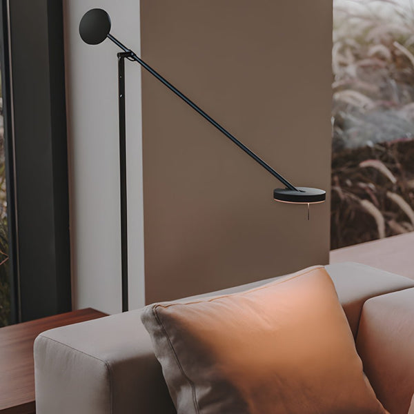 Modern Black Adjustable Arm Invisible LED Floor Lamp - Stylish & Versatile Lighting Solution
