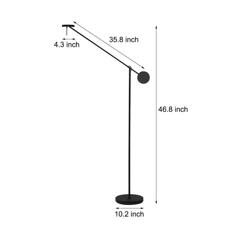 Modern Black Adjustable Arm Invisible LED Floor Lamp - Stylish & Versatile Lighting Solution