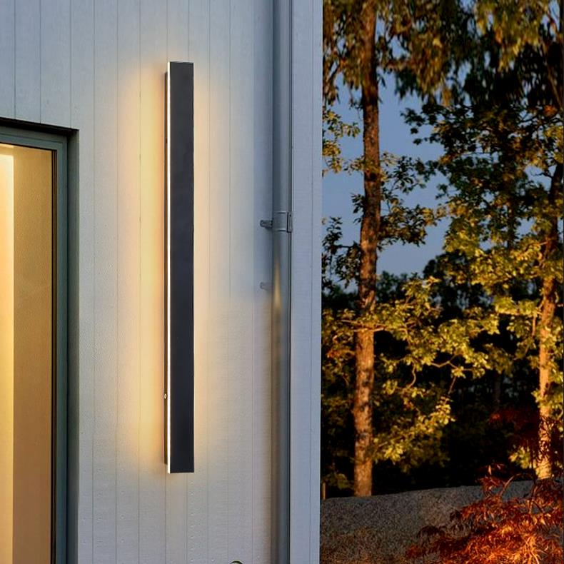 Black Outdoor LED Linear Wall Lights - Long-Lasting Energy-Efficient Lighting for Patios & Gardens