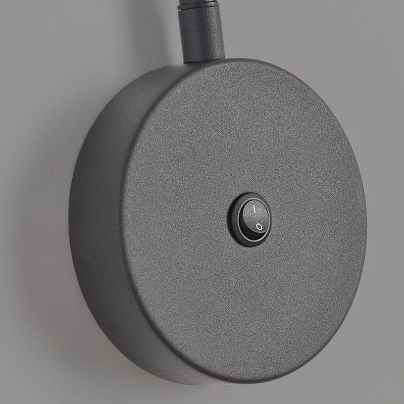 Adjustable Black & White Tube LED Swing Arm Wall Light - Modern Wall-Mounted Spotlight Sconce for Bedroom & Living Room