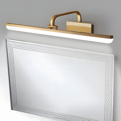 Elegant Brass Linear LED Bathroom Vanity Light - Curved Rod Design Mirror Fixture for Modern Home Decor
