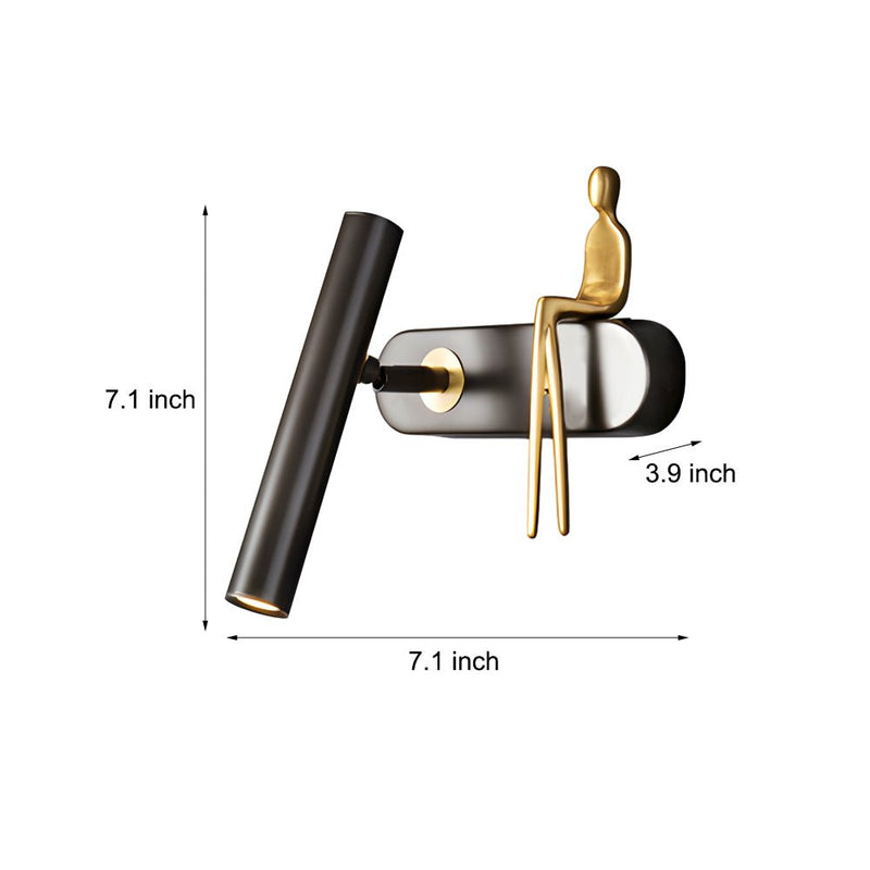 Adjustable Brass Villain Wall Lamp - 1-Light LED Spotlight for Modern Home Decor