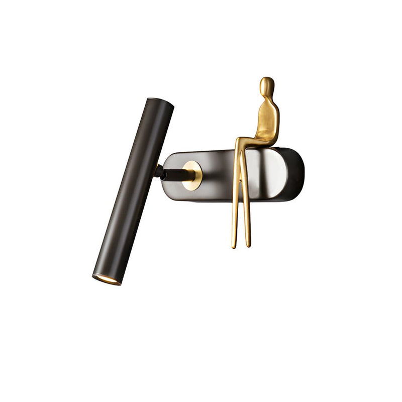 Adjustable Brass Villain Wall Lamp - 1-Light LED Spotlight for Modern Home Decor