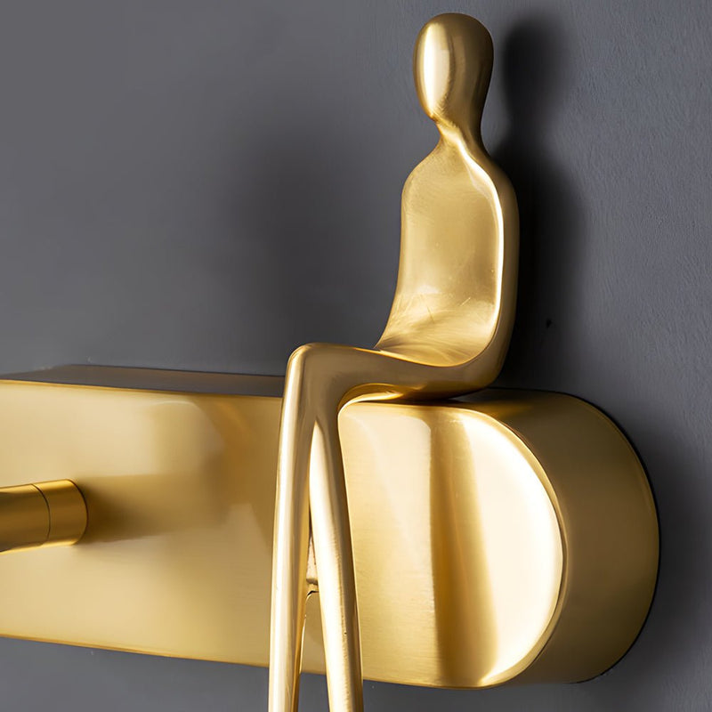 Adjustable Brass Villain Wall Lamp - 1-Light LED Spotlight for Modern Home Decor