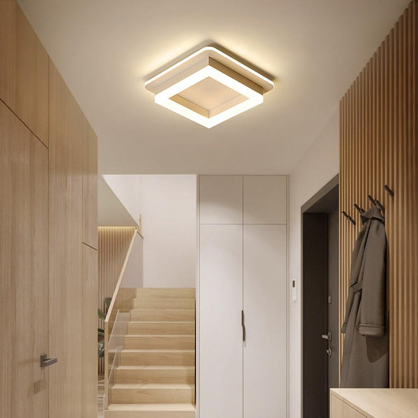 Contemporary Square LED Flush Mount Ceiling Light - Sleek Metal & Acrylic Design for Modern Interiors