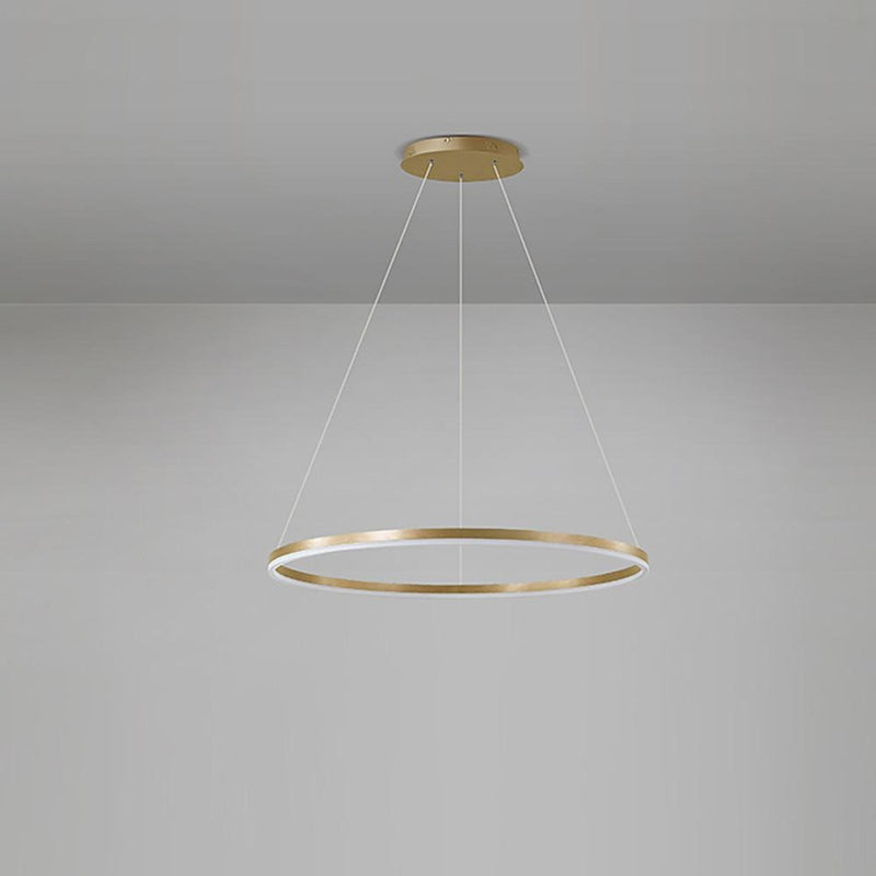 Modern Circle LED Chandelier Pendant Light - Stylish Hanging Lamp for Kitchen Island & Dining Room