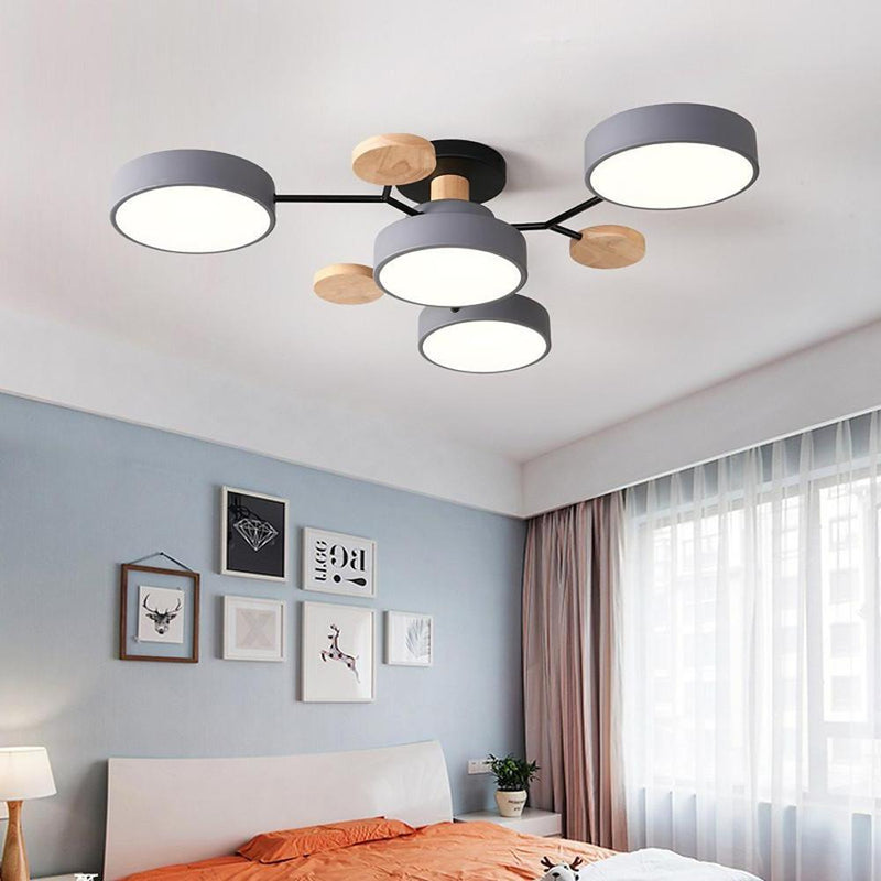 Sputnik Artistic Chandelier - Metal & Wood Ceiling Lights for Kids' Rooms | Stylish Baby & Children's Lighting