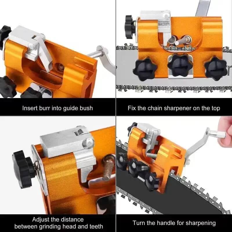 Precision Chainsaw Chain Sharpening Jig Set - Adjustable & Easy to Use for Sharp, Efficient Cuts