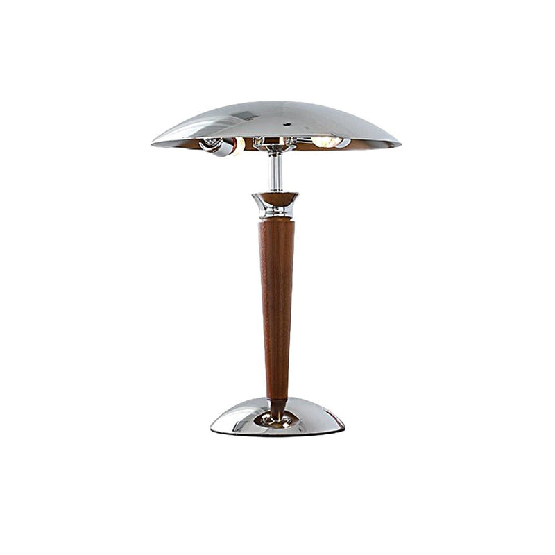 Chrome Mushroom Umbrella Table Lamp with 3-Step LED Lighting - Modern Home Decor Accent