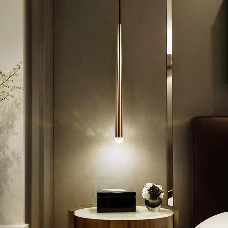 Modern Elongated Cylinder Island Pendant Light - Metal & Acrylic Kitchen Lighting Fixture