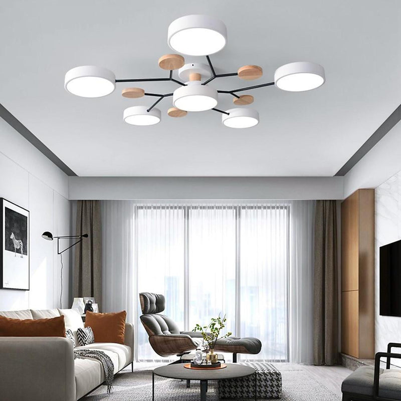 Sputnik Artistic Chandelier - Metal & Wood Ceiling Lights for Kids' Rooms | Stylish Baby & Children's Lighting