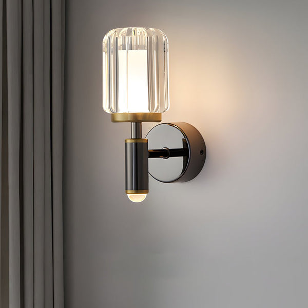 Modern Clear Acrylic Arm Wall Light - Sleek Aluminum Sconce for Living Room Decor