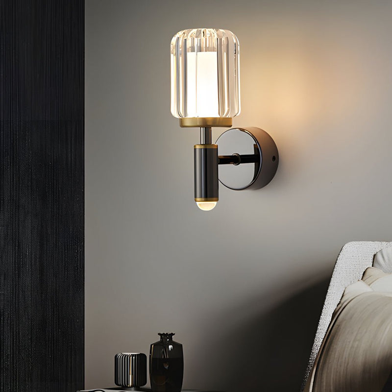 Modern Clear Acrylic Arm Wall Light - Sleek Aluminum Sconce for Living Room Decor