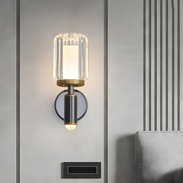 Modern Clear Acrylic Arm Wall Light - Sleek Aluminum Sconce for Living Room Decor