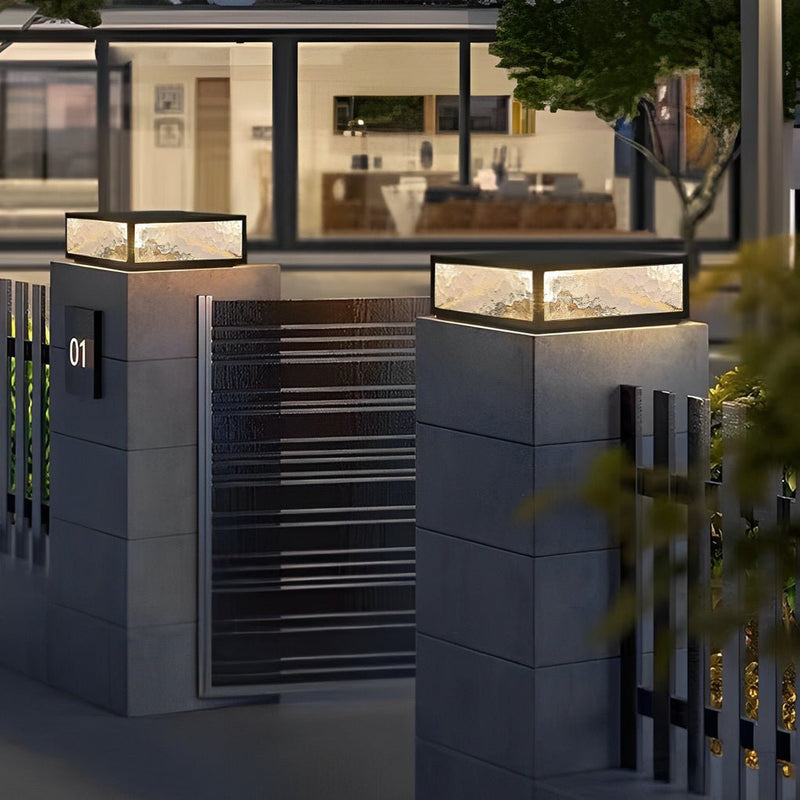Modern Waterproof LED Solar Outdoor Post Lights - Stylish Fence & Deck Pillar Lighting for Gardens & Patios