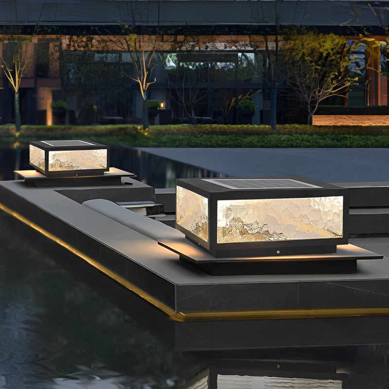 Modern Waterproof LED Solar Outdoor Post Lights - Stylish Fence & Deck Pillar Lighting for Gardens & Patios