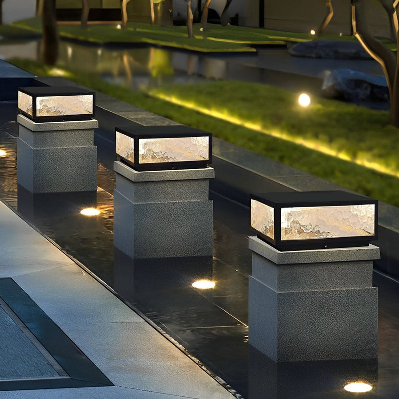 Modern Waterproof LED Solar Outdoor Post Lights - Stylish Fence & Deck Pillar Lighting for Gardens & Patios