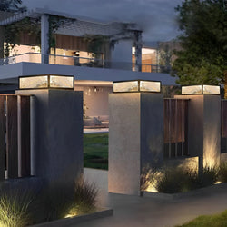Modern Waterproof LED Solar Outdoor Post Lights - Stylish Fence & Deck Pillar Lighting for Gardens & Patios