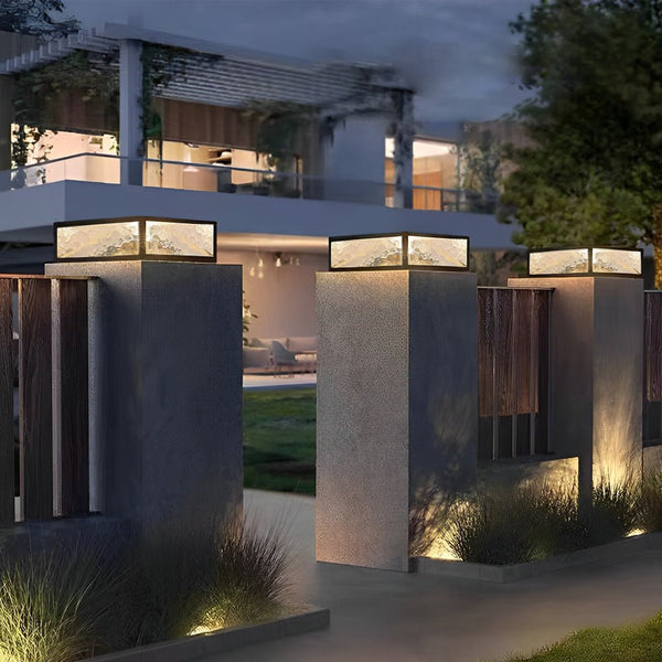 Modern Waterproof LED Solar Outdoor Post Lights - Stylish Fence & Deck Pillar Lighting for Gardens & Patios