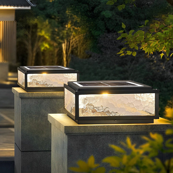 Modern Waterproof LED Solar Outdoor Post Lights - Stylish Fence & Deck Pillar Lighting for Gardens & Patios