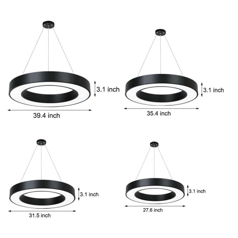 Modern Round LED Pendant Light - Suspended Profile Light for Offices & Gyms | Stylish Hanging Fixture