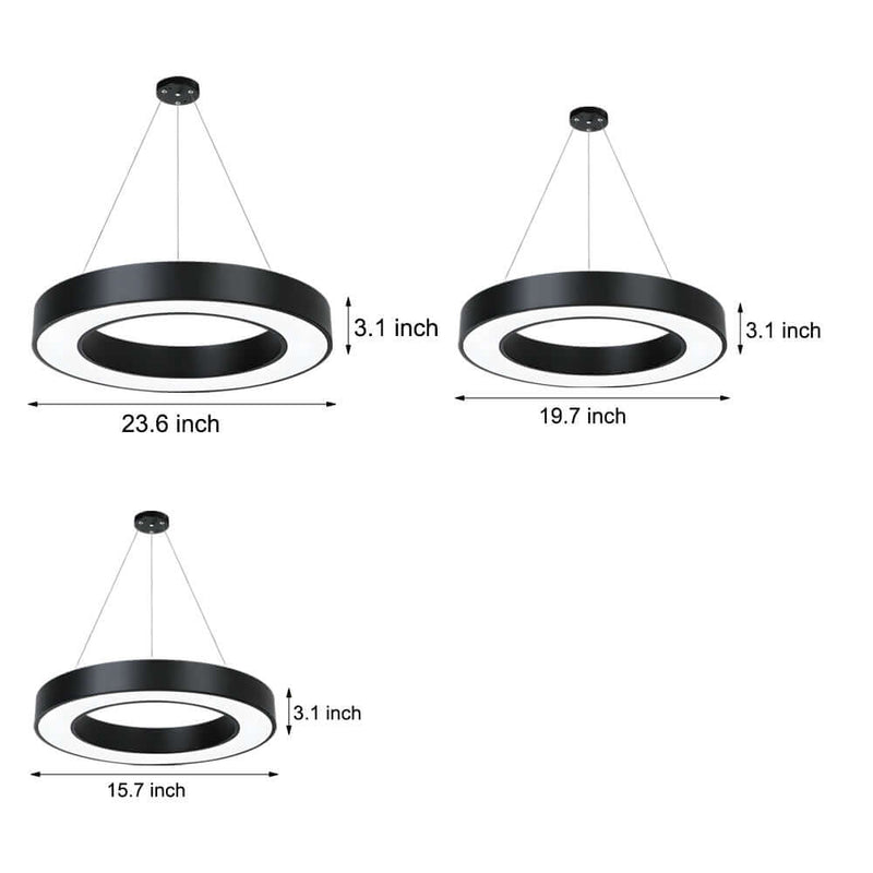 Modern Round LED Pendant Light - Suspended Profile Light for Offices & Gyms | Stylish Hanging Fixture