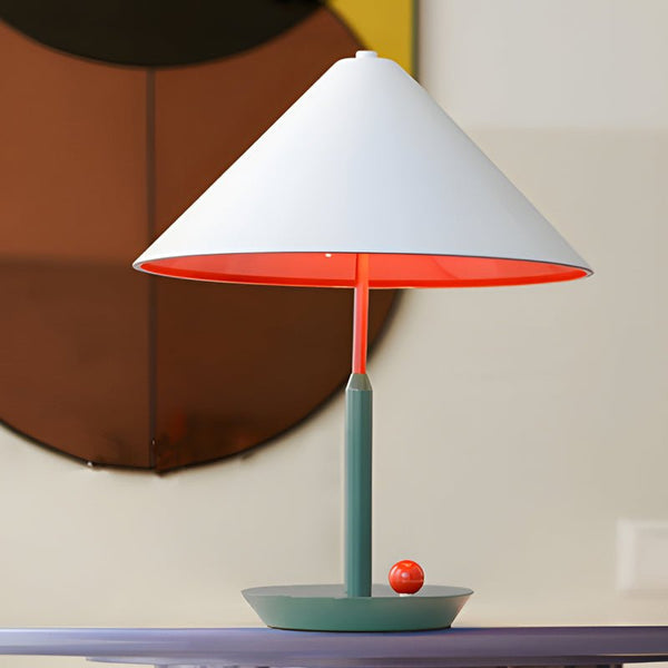 Vibrant Metal Triangle Accent Table Lamp - Modern Colorful Design for Home Decor
