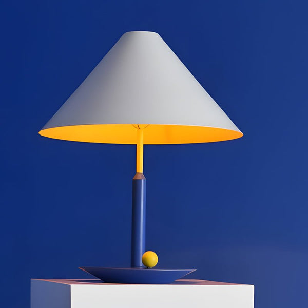 Vibrant Metal Triangle Accent Table Lamp - Modern Colorful Design for Home Decor