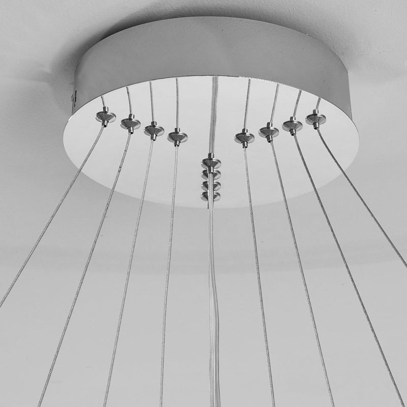 Modern 3/4-Light Tiered Ring Chandelier - Stylish Chrome Hanging Fixture for Contemporary Spaces