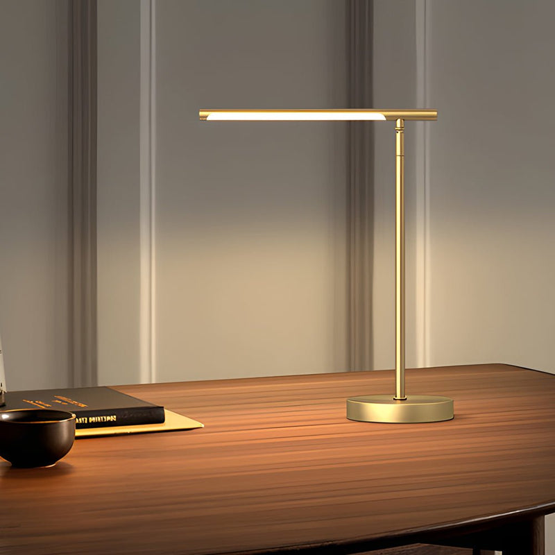 Adjustable Copper & Brass LED Desk Lamp - Modern Home Office Lighting Solution