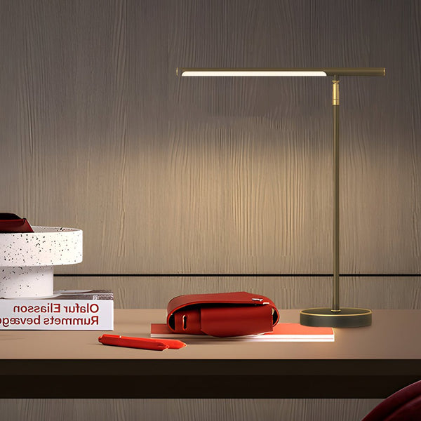 Adjustable Copper & Brass LED Desk Lamp - Modern Home Office Lighting Solution
