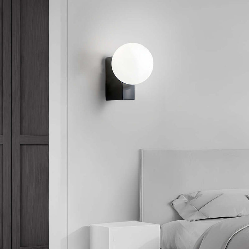Dimmable Cream White Glass Ball LED Wall Light - Elegant Modern Lighting Fixture for Home Decor