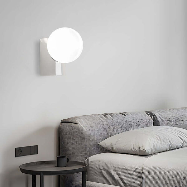 Dimmable Cream White Glass Ball LED Wall Light - Elegant Modern Lighting Fixture for Home Decor
