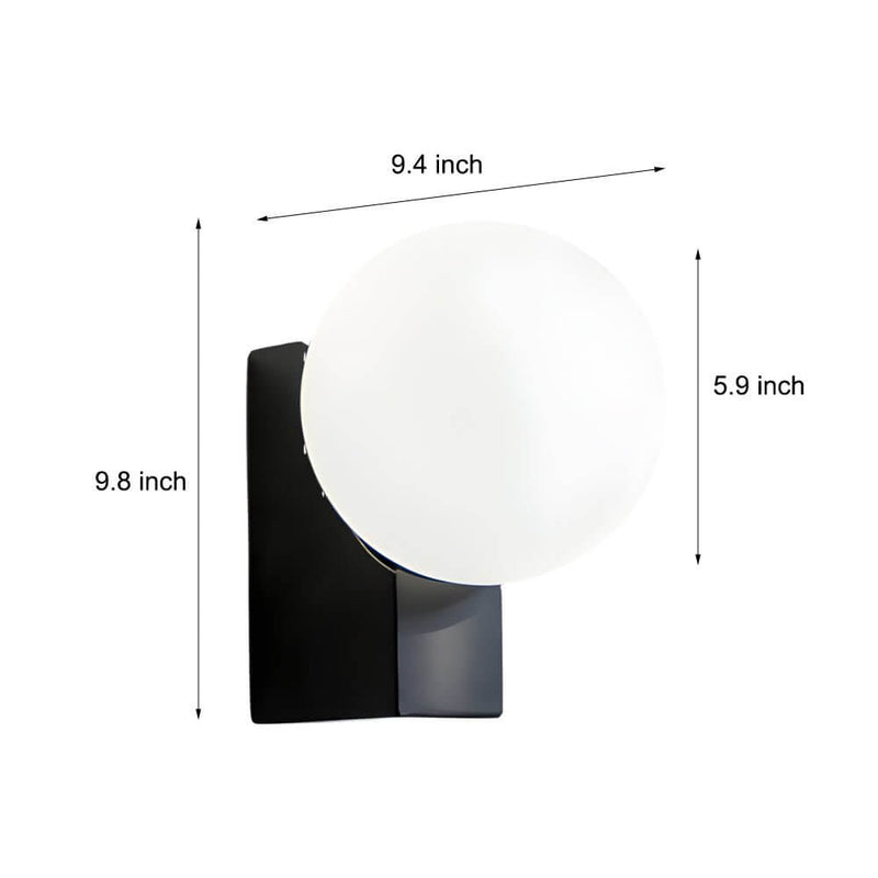 Dimmable Cream White Glass Ball LED Wall Light - Elegant Modern Lighting Fixture for Home Decor