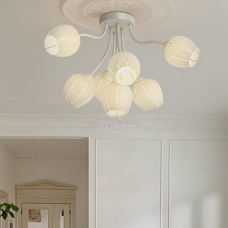Elegant 7-Head French Style Chandelier Light with Three-Step Dimming - Perfect for Home Decor