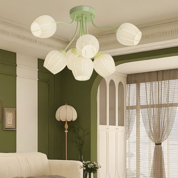 Elegant 7-Head French Style Chandelier Light with Three-Step Dimming - Perfect for Home Decor
