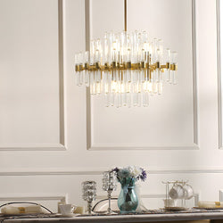 Customizable Post-Modern Copper Chandelier with Creative Glass Tube Design - Unique Lighting Fixture
