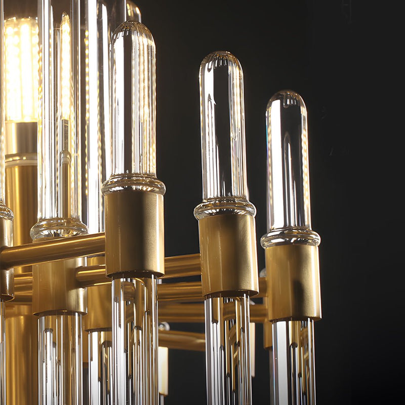 Customizable Post-Modern Copper Chandelier with Creative Glass Tube Design - Unique Lighting Fixture
