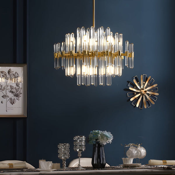 Customizable Post-Modern Copper Chandelier with Creative Glass Tube Design - Unique Lighting Fixture