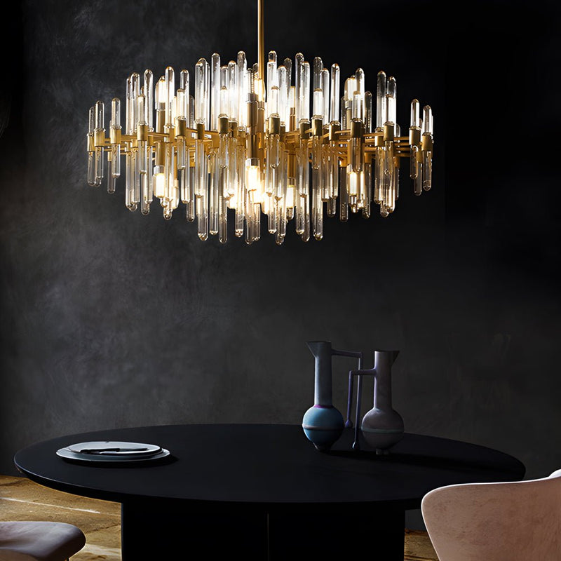 Customizable Post-Modern Copper Chandelier with Creative Glass Tube Design - Unique Lighting Fixture
