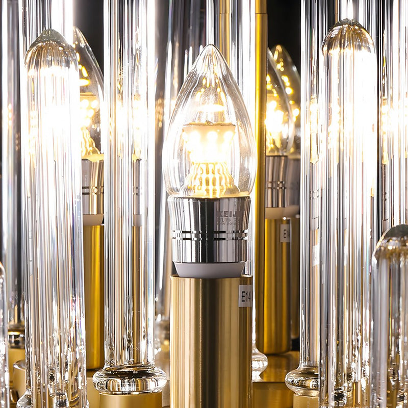 Customizable Post-Modern Copper Chandelier with Creative Glass Tube Design - Unique Lighting Fixture