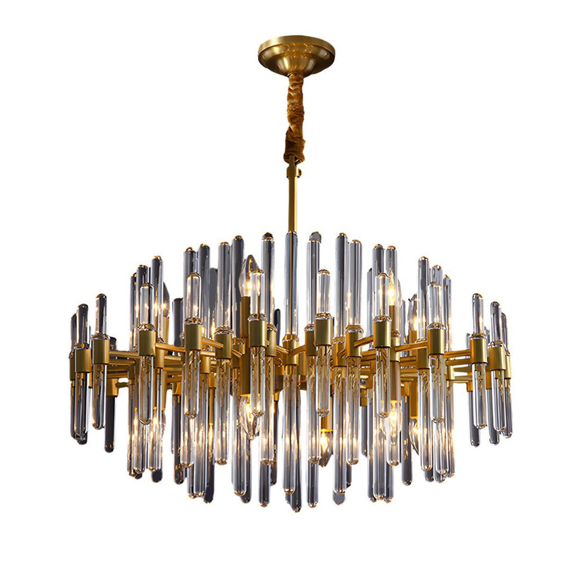 Customizable Post-Modern Copper Chandelier with Creative Glass Tube Design - Unique Lighting Fixture
