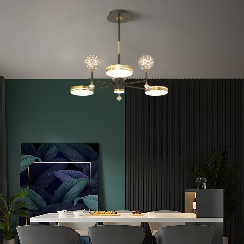 Modern Creative Round Star Ball Ceiling Light Fixture - Three-Step Dimming, Stylish Design for Home Decor