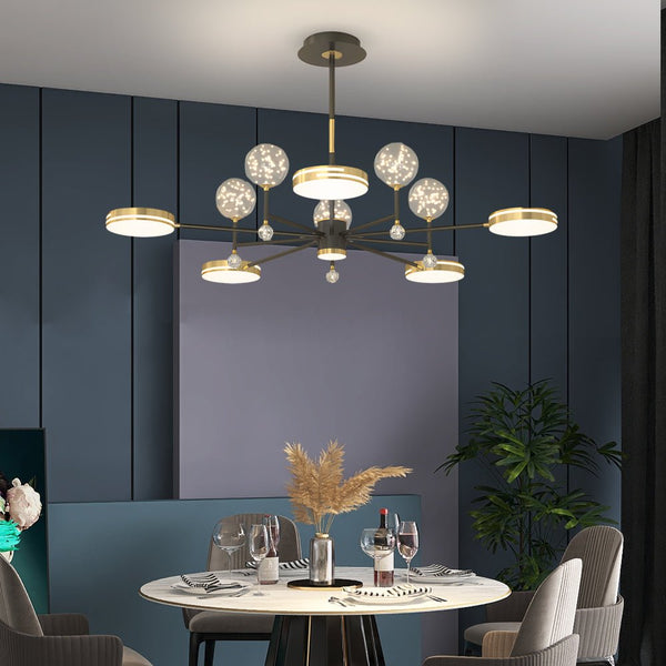 Modern Creative Round Star Ball Ceiling Light Fixture - Three-Step Dimming, Stylish Design for Home Decor