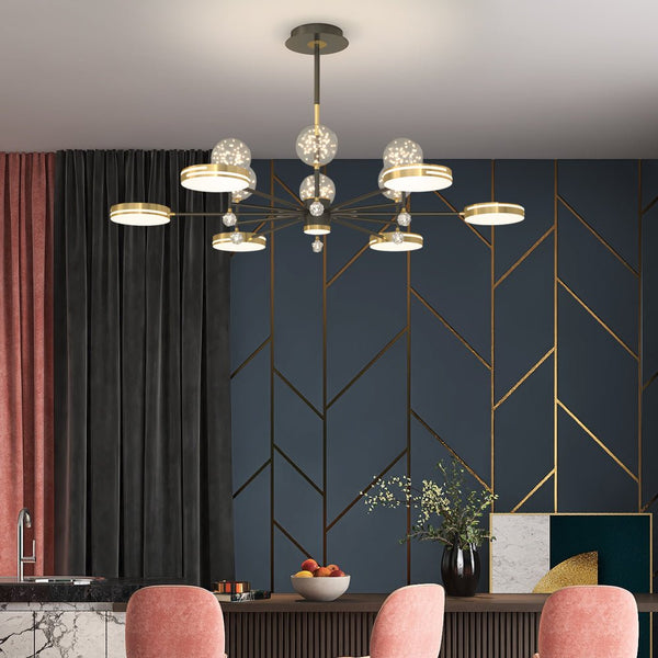 Modern Creative Round Star Ball Ceiling Light Fixture - Three-Step Dimming, Stylish Design for Home Decor
