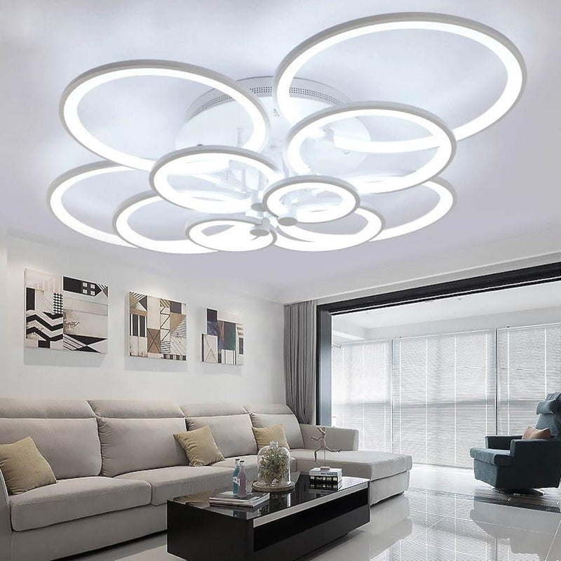 Elegant Semi Flush Mount Ceiling Light - Unique Overlapping Rings Design for Modern Home Decor