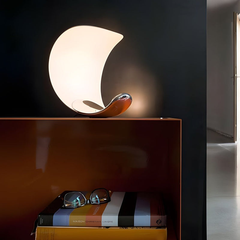 Modern Curl Polished Silver Chrome LED Table Lamp with Touch Control - Stylish Lighting for Home & Office