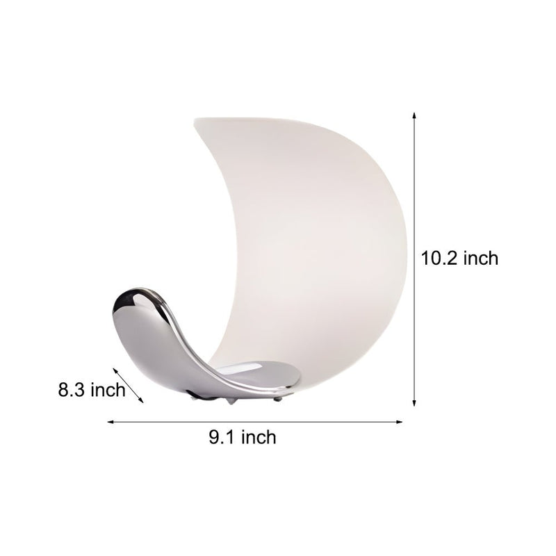Modern Curl Polished Silver Chrome LED Table Lamp with Touch Control - Stylish Lighting for Home & Office